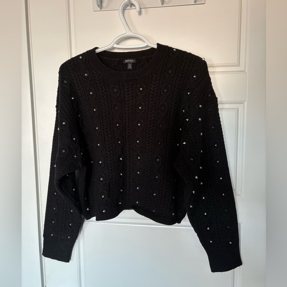 Black knit cropped sweater - Picture 1 of 2